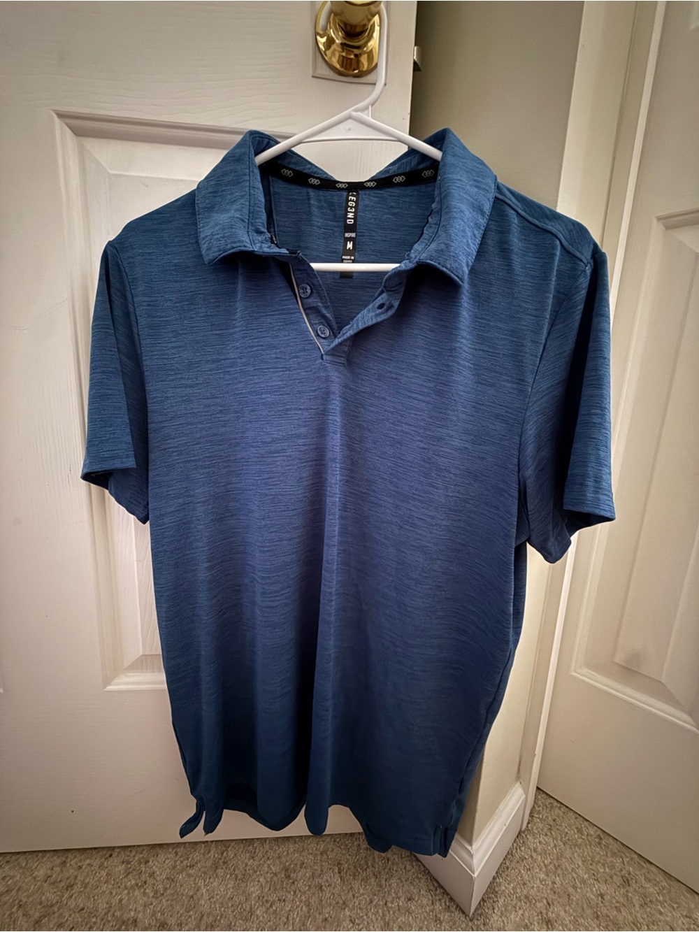 Men's Blue Short-Sleeve Polo Shirt